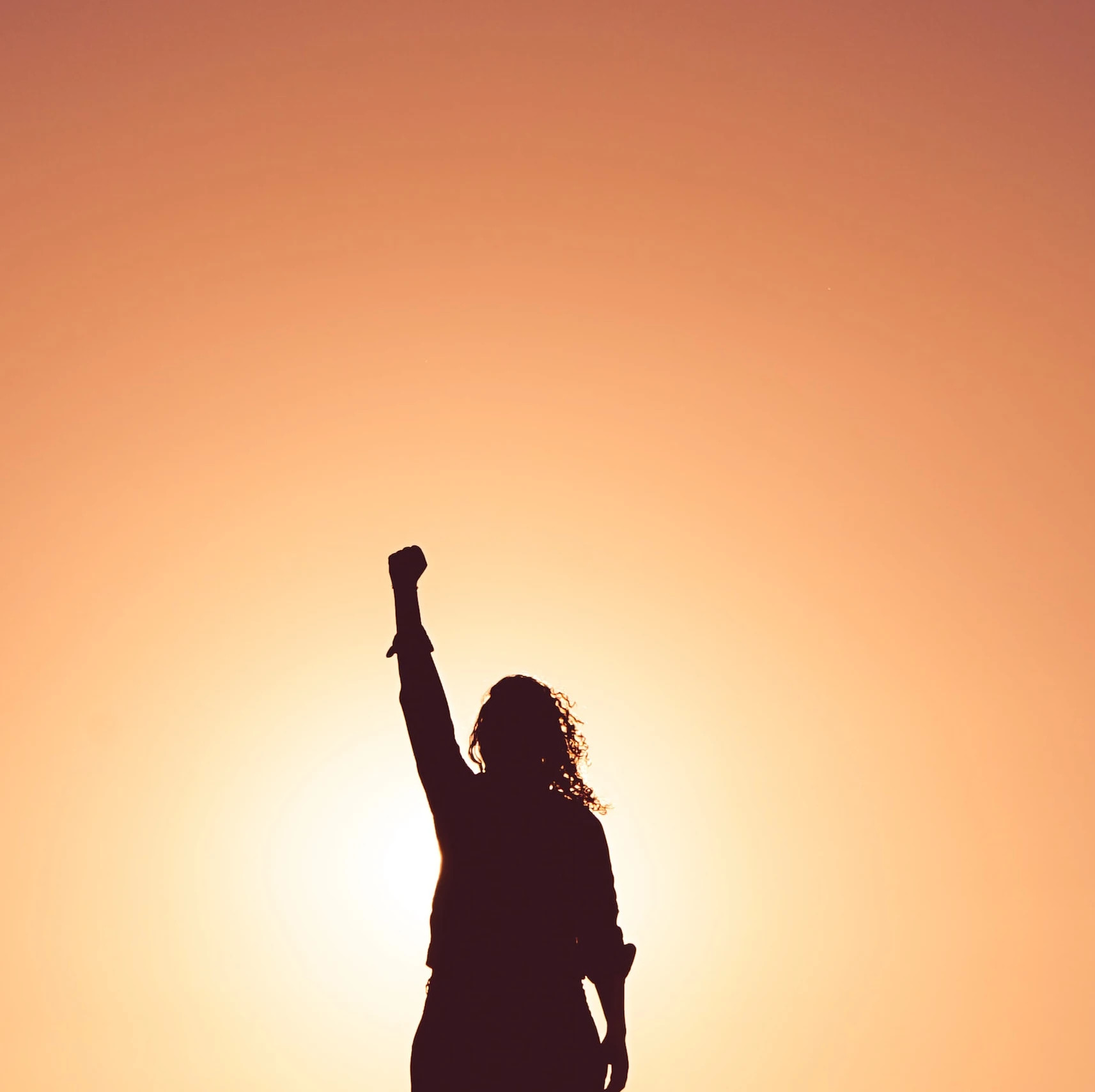 Single cover with a person raising arm